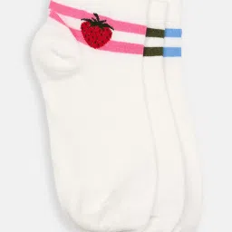 Honey by Pantaloons White Printed Socks - Pack of 3 image 2