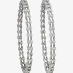 Kushal's Fashion Jewellery White Rhodium Polished Zircon Bangle for Women image 2