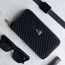 Inc.5 Black Textured Zip Around Wallet For Women-picture-6