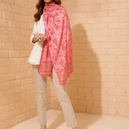 Fabindia Pink Printed Stole image 2