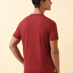 Allen Solly Red Cotton Regular Fit Graphic T-Shirt image 2