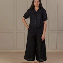 Zebein India Black Into The Light Sunshine Linen Shirt image 2