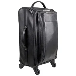Hidesign Black 4 Wheels Medium Soft Cabin Trolley  - 31 cm image 3