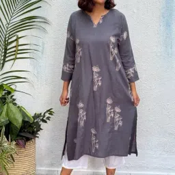 Chidiyaa Nayab Block Printed Cotton Kurta-picture-26