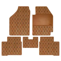Elegant Luxury Leatherette Tan Carpet Car Mat Compatible With Maruti Wagonr 2019 Onwards-picture-37