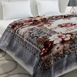 Monte Carlo Grey & Brown Heavy Winter 120 GSM Double Bed Blanket-image-41