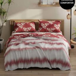 Bianca Classic Feel Blush & Burgundy 152 TC Double Size Bedsheet & Comforter With 2 Pillow Covers-picture-14