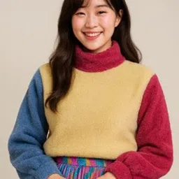 The Dry State Women Colourblocked High Neck Pullover Sweater-image-68