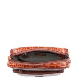 Hidesign Tan Textured Medium Cross Body Bag image 4