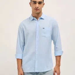 The Bear House Blue Slim Fit Shirt-picture-16