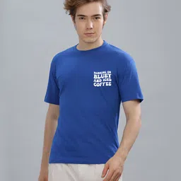 FALTU.CO Men Typography Printed Round Neck Pure Cotton Oversized T-shirt image 2