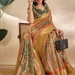 Mufa Ethnic Motifs Woven Design Assam Mysore Silk Saree with Stitched Blouse image 5