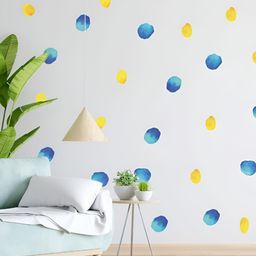 CVANU 94Pcs Blue & Yellow Self-Adhesive Wall Sticker-picture-9