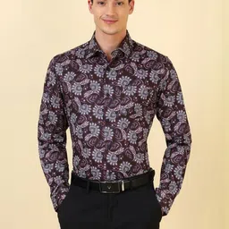 Allen Solly Floral Printed Spread Collar Slim Fit Pure Cotton Shirt-image-51