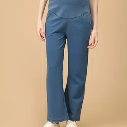 The Mom Store Solid Maternity Denims With Belly Support - Blue-picture-22