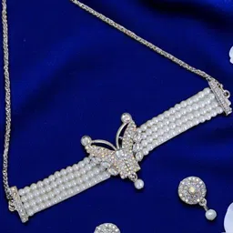 AccessHer Silver-Plated Artificial Stones and Beads Studded Jewellery Set-picture-37