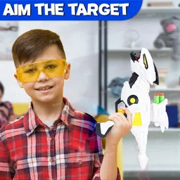 Fiddlerz Dino Dart Gun for Boys Blaster Automatic Shooting Gun with 10 Pcs Soft Foam Bullets Darts Toys for Kids Girls (Multi-Color) Pack of 1 image 2