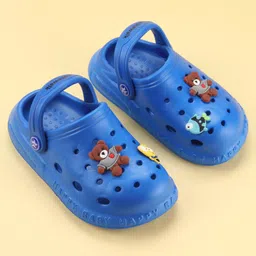 Cute Walk by Babyhug Slip On Clogs With Back Strap Closure & Appliques - Blue image 2