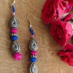 Weaves of Tradition Teardrop Shaped Drop Earrings image 1
