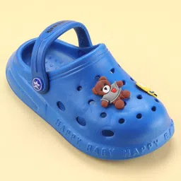 Cute Walk by Babyhug Slip On Clogs With Back Strap Closure & Appliques - Blue image 3