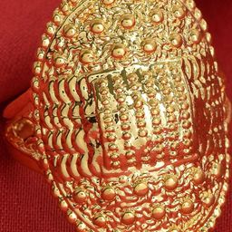 missmister Gold plated Handmade carving Long Oval Finger cuff Tradittional Finger ring Women-picture-4