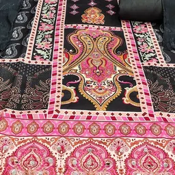 LeeliPeeri Designer Floral Printed Mirror Work Unstitched Dress Material image 3