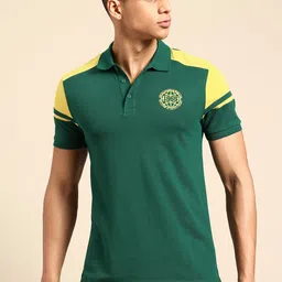 United Colors of Benetton Contrasting Sleeves Polo Collar T-shirt with Brand Logo Detail-picture-29
