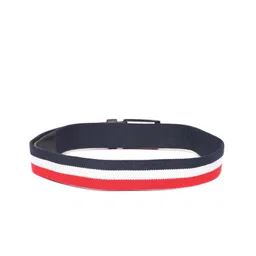 Allen Solly Men Navy Blue & White Striped Stretchable Belt image 3