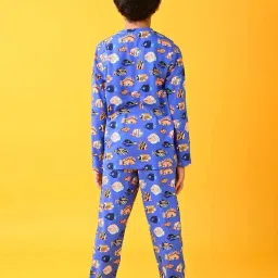 Anthrilo Boys Blue Printed Full Sleeves Night Suits image 2