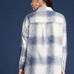 Hancock Beige & Navy Cotton Checks Shirt image 2