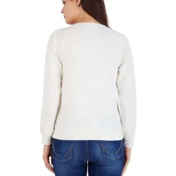 Allen Solly White Floral Print Sweatshirt image 2