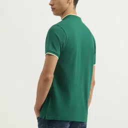 United Colors Of Benetton Green Cotton Blend Regular T-Shirt image 2