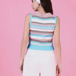 showoffff SHOWOFF Pink Striped Crop Top image 2
