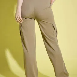 BUYNEWTREND Beige & Brown High rise Cargo (Pack Of 2) image 2