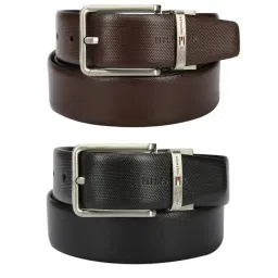 Tommy Hilfiger Fresno Black & Brown Leather Reversible Belt for Men-picture-41