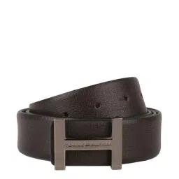 Tommy Hilfiger Ellis Brown Leather Reversible Belt for Men-picture-13