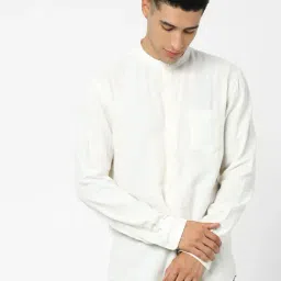 celio Celio* White Cotton Regular Fit Shirts-picture-12