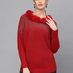 Mafadeny Red Embellished Sweater-picture-11