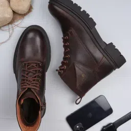 EZOK Men's Brown Derby Boots-picture-43