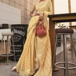 Saree Mall Yellow Silk Woven Saree With Unstitched Blouse-picture-17