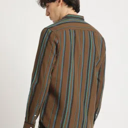 The Bear House Multicolored Cotton Slim Fit Striped Shirt image 2