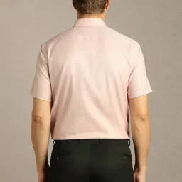 Louis Philippe Peach Cotton Regular Fit Shirt image 2