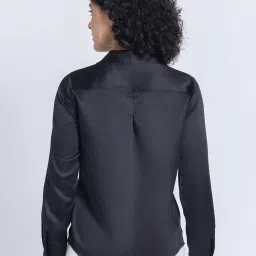 SHAYE Black Cotton Embroidered Shirt image 2