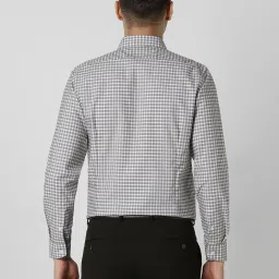 Van Heusen Grey Cotton Slim fit Checks Formal Shirt image 2
