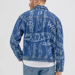 Wrangler x Hot Wheels Mid Blue Regular Fit Printed Denim Jacket image 2