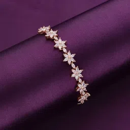 Kai Jewel Sterling Silver Rose Gold The Floral Edge Adjustable Bracelet image 2