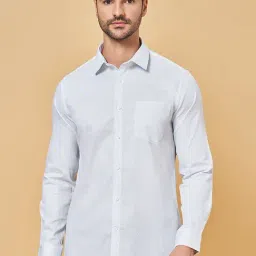 Peregrine by Pantaloons White Cotton Slim Fit Printed Shirt-picture-39