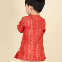 Fabindia Kids Red Printed Full Sleeves Kurta image 2