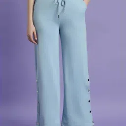 Forever 21 Blue Mid Rise Flared Pants-image-72