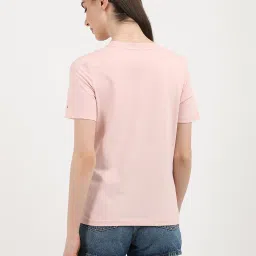 TOMMY HILFIGER Pink Cotton Graphic Print T-Shirt image 2